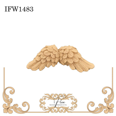 Small Angel Wings Heat Bendable Wood You Bend Pliable Embellishment - IFW 1483