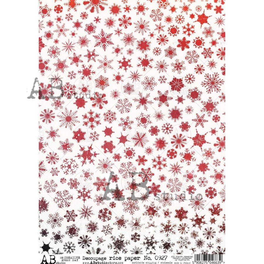Snowflakes Decoupage Rice Paper A4 Item No. 0927 by AB Studio – All ...