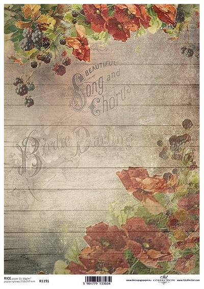 Song and Chorus Decoupage Rice Paper A4 Item R1191 by ITD Collection