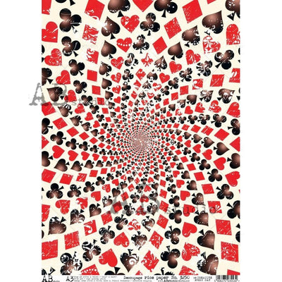 Spiraling Twilight Playing Cards Decoupage Rice Paper A3 Item No. 3250 by AB Studio