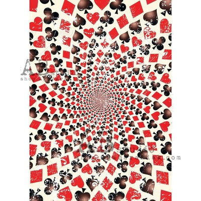 Spiraling Twilight Playing Cards Decoupage Rice Paper A4 Item No. 0538 by AB Studio