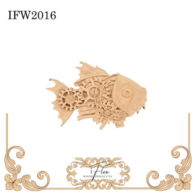 Steampunk Fish Heat Bendable Pliable Wood Embellishment - IFW 2016
