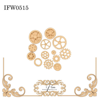 Steampunk Gears (13 Pieces) Heat Bendable Pliable Embellishments - IFW 0515