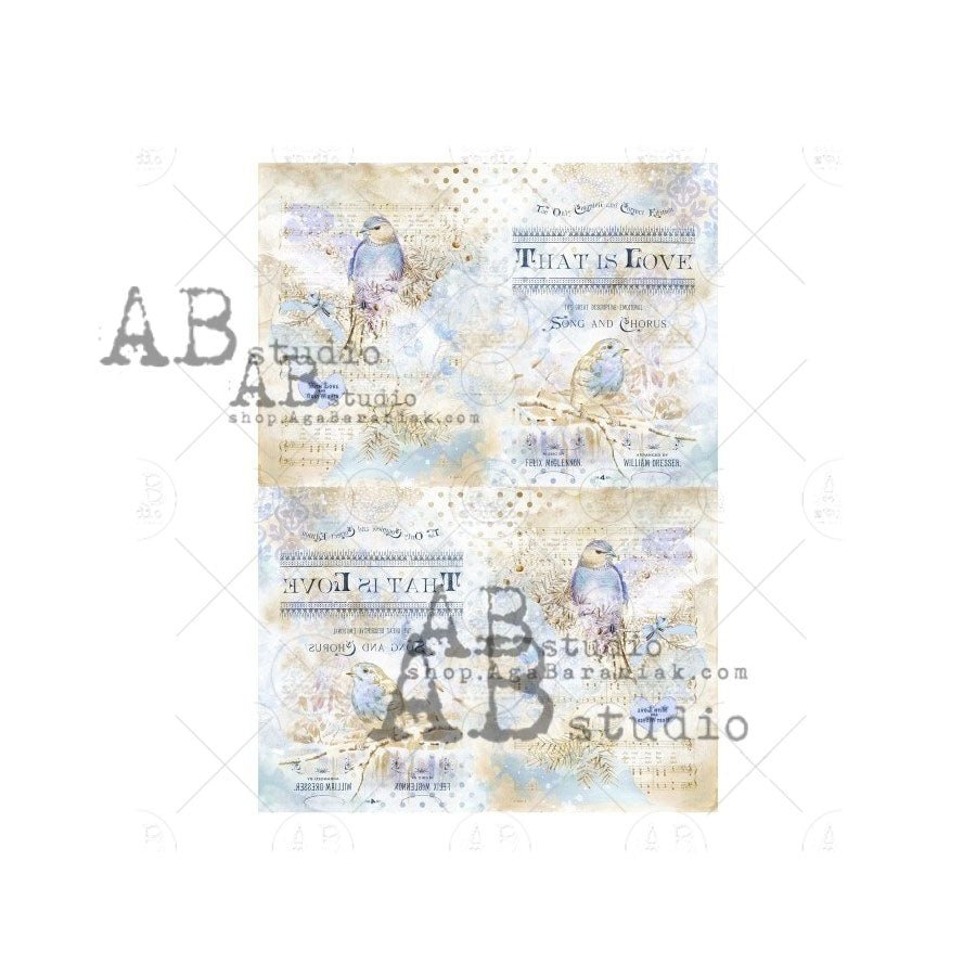 That is Love Gilded Decoupage Rice Paper A4 Item No. 1022 by AB Studio ...