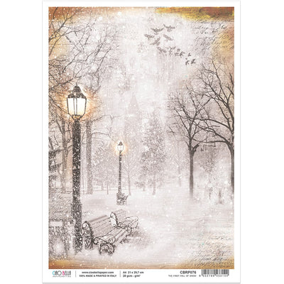 The first fall of snow - A4 Rice Paper Snow and the City Ciao Bella Collection