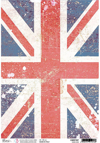 The Union Jack A4 Decoupage Rice Paper London's Calling Collection by Ciao Bella