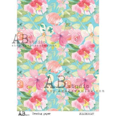 Tropical Floral Paradise Vellum Paper A4 Item No. 0027 by AB Studio