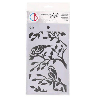 Two Birds - Texture Stencil 5x8 by Ciao Bella Stencil Art