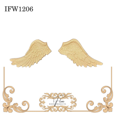 Two Piece Angel Wings Heat Bendable Wood You Bend Pliable Embellishment - IFW 1206