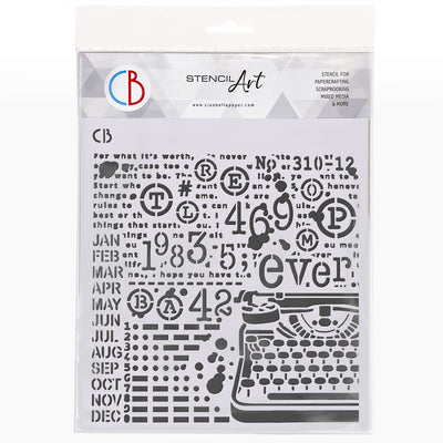 Typewriting - Texture Stencil 8x8 by Ciao Bella Stencil Art