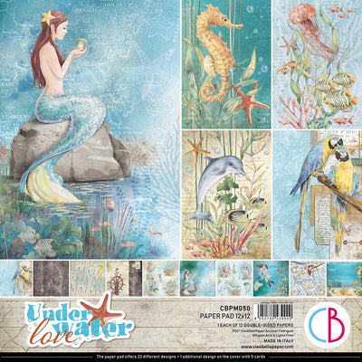 Underwater Love Paper Pad 12x12 12/Pkg by Ciao Bella