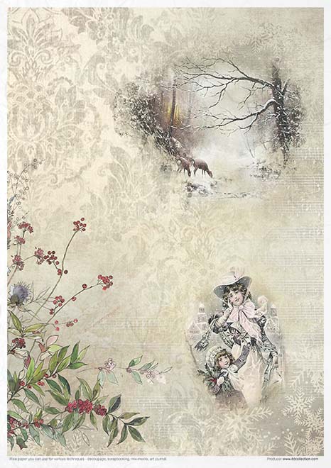 Victorian Christmas A4 Decoupage Rice Paper Set Item RP033 by ITD Coll ...