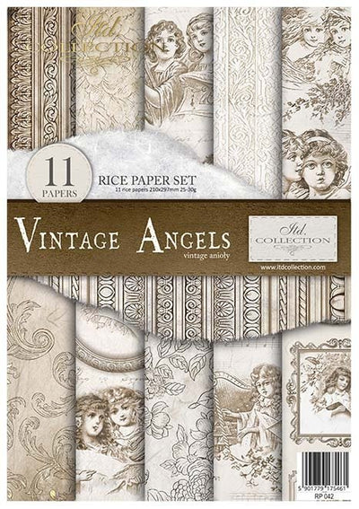 Vintage Angels A4 Decoupage Rice Paper Set Item RP042 by ITD Collection