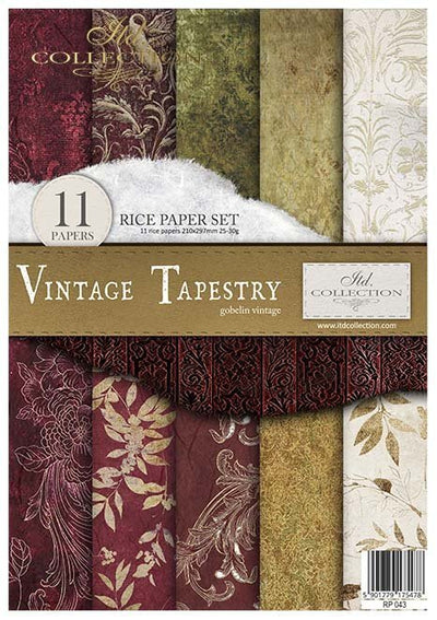 Vintage Tapestry A4 Decoupage Rice Paper Set Item RP043 by ITD Collection