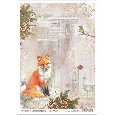 When snow falls nature listens - A4 Rice Paper Sound of Winter Ciao Bella Collection