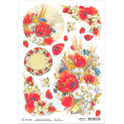 Wildflower A4 Rice Paper by Ciao Bella