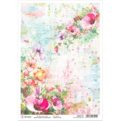 Wildflowers & Bees A4 Rice Paper by Ciao Bella