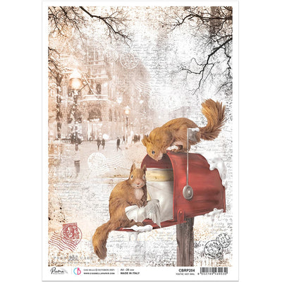 You've Got Mail - A4 Rice Paper Memories of a Snowy Day Ciao Bella Collection